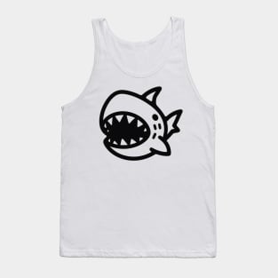 Stick Figure of a Shark in Black Ink Tank Top